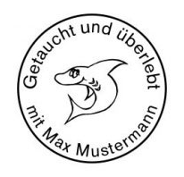 Trodat Printy 4630 Tauchstempel 46 Taucherstempel Delfin SCHWARZ BLAU